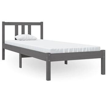 Rám postele sivý masívne drevo 75 × 190 cm Small Single, 814846