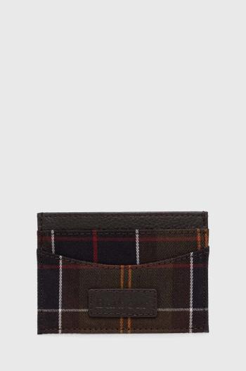 Puzdro na karty Barbour Tartan Cardholder zelená farba, MLG0047