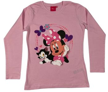Setino Dievčenské tričko s dlhým rukávom - Minnie Mouse ružové Veľkosť - deti: 98