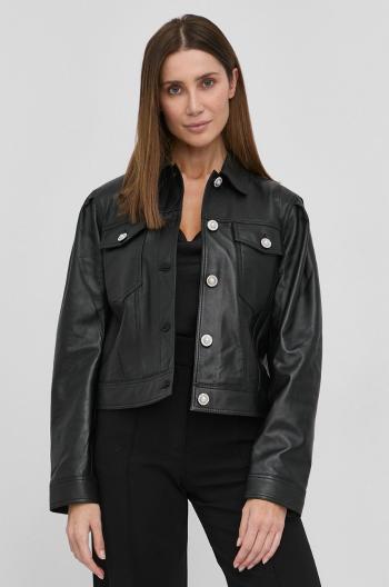 Kožená bunda Custommade Yoel dámska, čierna farba, prechodná