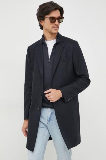 Vlnený kabát PS Paul Smith čierna farba, prechodný,