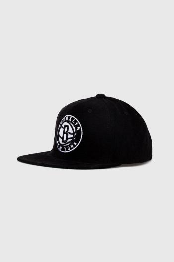 Bavlnená šiltovka Mitchell&Ness BROOKLYN NETS čierna farba, s nášivkou