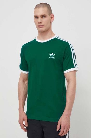 Bavlnené tričko adidas Originals 3-Stripes Tee pánske, zelená farba, s nášivkou, IM9387