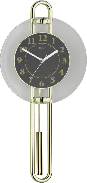 Quartz kyvadlové nástenné hodiny - pendlovky Mebus 14813, zlatá, čierna, strieborná