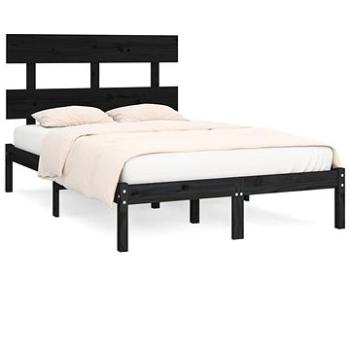 Rám postele čierny masívne drevo 160 × 200 cm, 3104687