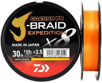 Daiwa splietaná šnúra j-braid expedition x8e smash orange 300 m - 0,20 mm 16 kg