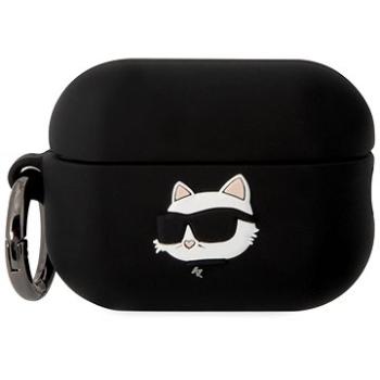 Karl Lagerfeld 3D Logo NFT Choupette Head Silikónové Puzdro na Airpods Pro 2 Black (KLAP2RUNCHK)