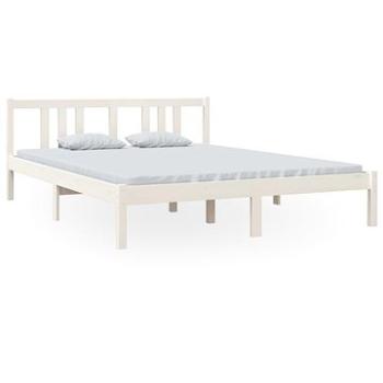 Rám postele biely masívne drevo 150 × 200 cm King Size, 814890