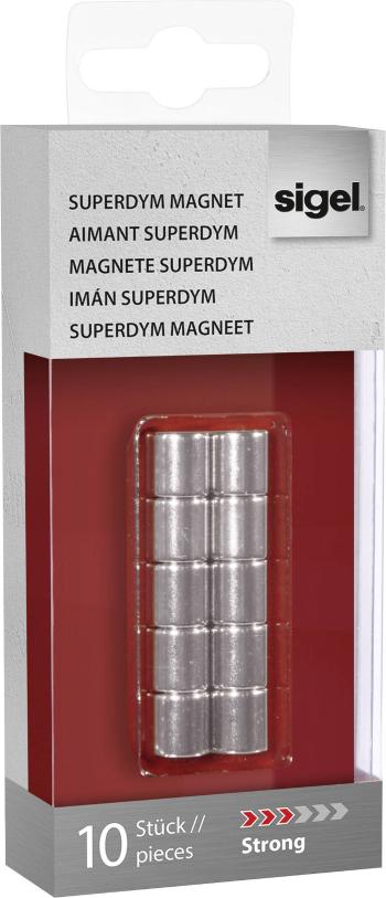 Sigel magnet SuperDym C5 Strong Zylinder-Design (Ø x v) 10 mm x 10 mm cylinder strieborná 10 ks GL701