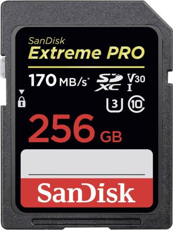 SanDisk Extreme® PRO SDXC karta 256 GB Class 10, UHS-I, UHS-Class 3, v30 Video Speed Class podpora videa 4K
