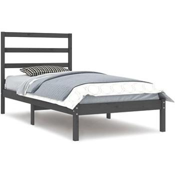 Rám postele sivý masívna borovica 90 × 200 cm, 3104920