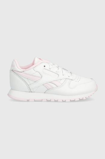 Detské kožené tenisky Reebok Classic CLASSIC LEATHER biela farba