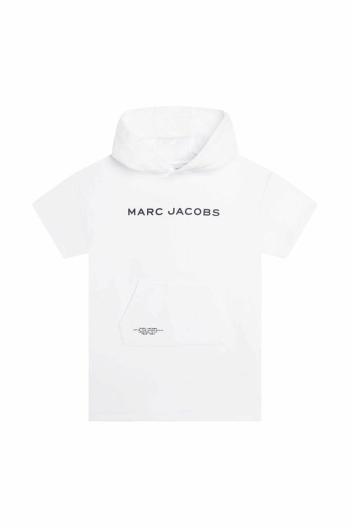 Dievčenské bavlnené šaty Marc Jacobs biela farba, mini, rovný strih