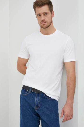 Bavlnené tričko GAP biela farba, jednofarebné