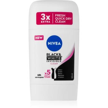 Nivea Black & White Invisible Clear tuhý antiperspitant 50 ml