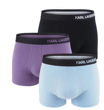 KARL LAGERFELD - boxerky 3PACK organic cotton hip logo LAGERFELD cashmere blue & grape color - limitovaná edícia-L (89-96 cm)