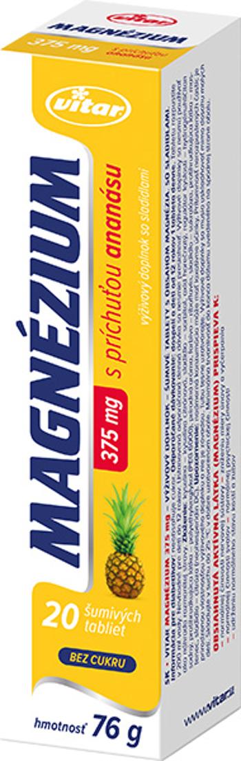 Vitar MAGNÉZIUM 375 mg s príchuťou ananásu 20 šumivých tabliet