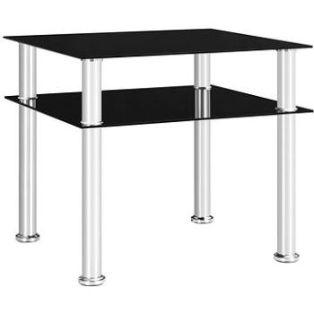 Odkladací stolík čierny 45 × 50 × 45 cm tvrdené sklo (249530)