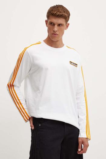 Bavlnené tričko s dlhým rukávom adidas Originals 0 biela farba, s potlačou, IW5808