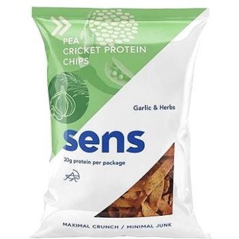 SENS Proteín chipsy so svrčkovým proteínom 80 g, cesnak & bylinky (4260624012025)