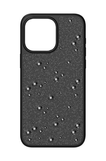 Puzdro na mobil Swarovski iPhone 15 Pro Max čierna farba