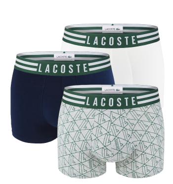 LACOSTE - boxerky 3PACK iconic cotton stretch striped waist -M (83 - 89 cm)