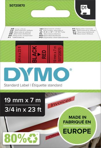páska do štítkovača  DYMO D1 45807  Farba pásky: červená Farba písma:čierna 19 mm 7 m