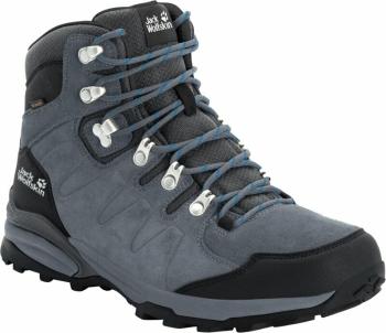Jack Wolfskin Pánske outdoorové topánky Refugio Texapore Mid Grey/Black 42,5