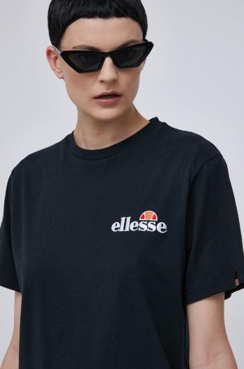 Bavlnené tričko Ellesse čierna farba