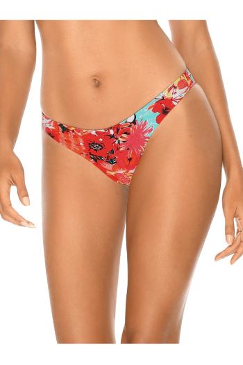 Modro-červené kvetované plavkové nohavičky brazílskeho strihu Cheeky Brazilian Cut Bikini Blue Floral