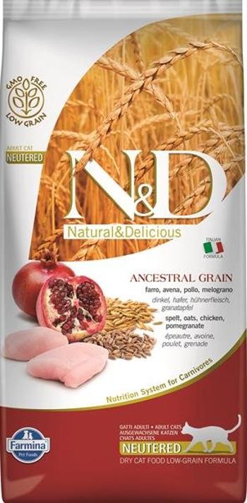 Farmina N&D cat AG adult, neutered, chicken, spelt, oats & pomegranate 5kg