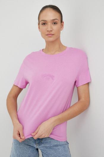 Bavlnené tričko Billabong ružová farba