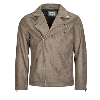 Jack & Jones  JJROCKY FAUX SUEDE BIKER JACKET  Kožené bundy Béžová