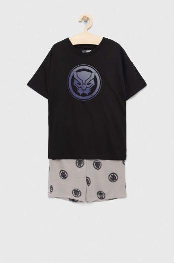 Detské pyžamo GAP x Marvel čierna farba, vzorované