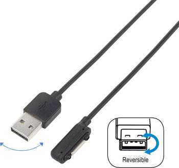 Renkforce pre mobilný telefón prepojovací kábel [1x USB 2.0 zástrčka A - 1x Sony Xperia magnetická prípojka] 0.75 m USB