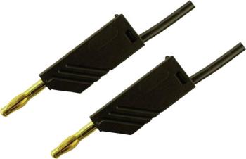 4mm PVC-test lead, on both sides stackable plugs - Au, 2,5mm², 100 cm