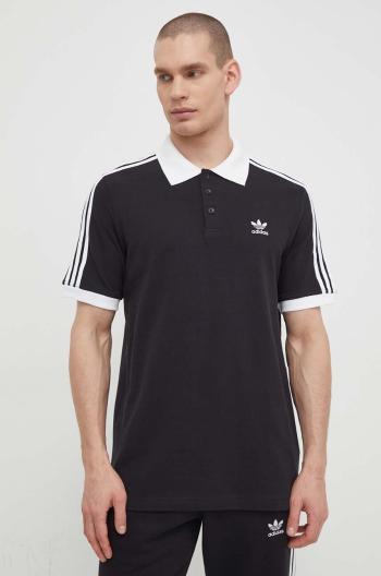 Bavlnené polo tričko adidas Originals Adicolor Classics 3-Stripes čierna farba, s nášivkou, IL2501