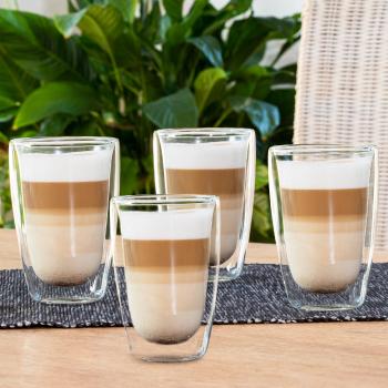 Haushalt international Dvoustěnná sklenice Latte Macchiato, 400 ml, 4 ks