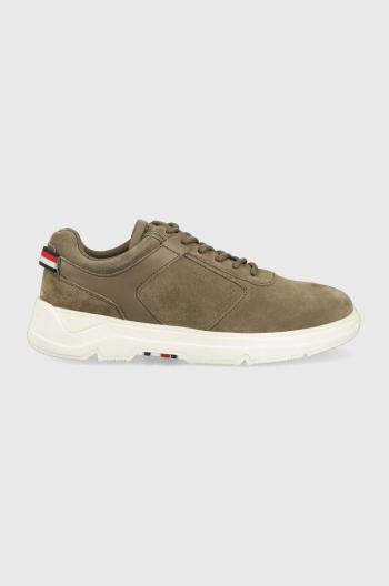 Semišové tenisky Tommy Hilfiger CORE HILFIGER SUEDE zelená farba, FM0FM04592