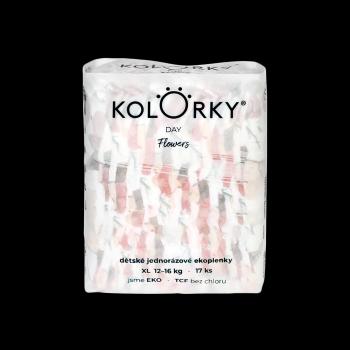 KOLORKY DAY - kvety - XL (12-16 kg) jednorazové eko plienky 17 ks