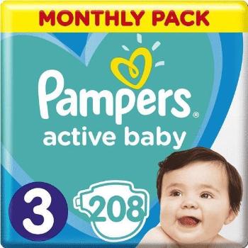 PAMPERS Active Baby 3 (6-10 kg) 208 ks MESAČNÁ ZÁSOBA – jednorazové plienky