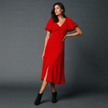Blancheporte Dlhé šaty s nariasením červená 40