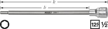Hazet  2584-1 inbus vložka zástrčného kľúča so sacou trubicou 6 mm     1/2" (12.5 mm)