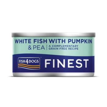 FISH4DOGS Konzerva pre psov Finest biela ryba s tekvicou a hráškom 85g