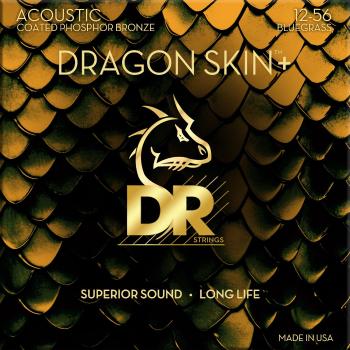 DR Strings Dragon Skin+ Coated Phosphor Bronze Bluegrass 12-56 Struny pre akustickú gitaru