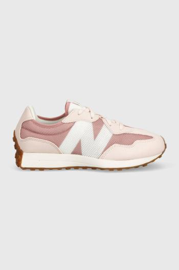 Detské tenisky New Balance GS327MG ružová farba