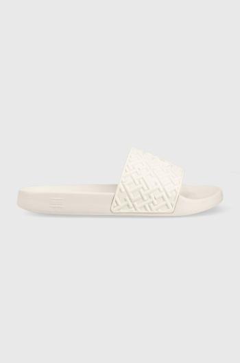 Šľapky Tommy Hilfiger TH MONOGRAM POOL SLIDE dámske, biela farba, FW0FW06987