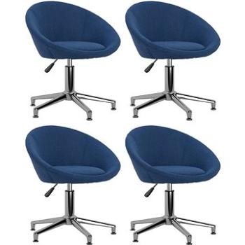 Otočné jedálenské stoličky 4 ks modré textil, 3089503