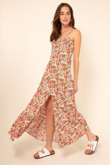 Viacfarebné kvetované maxi šaty Nonning