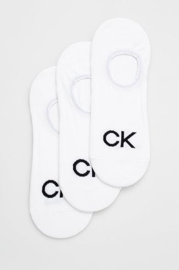 Ponožky Calvin Klein (3-pak) pánske, biela farba